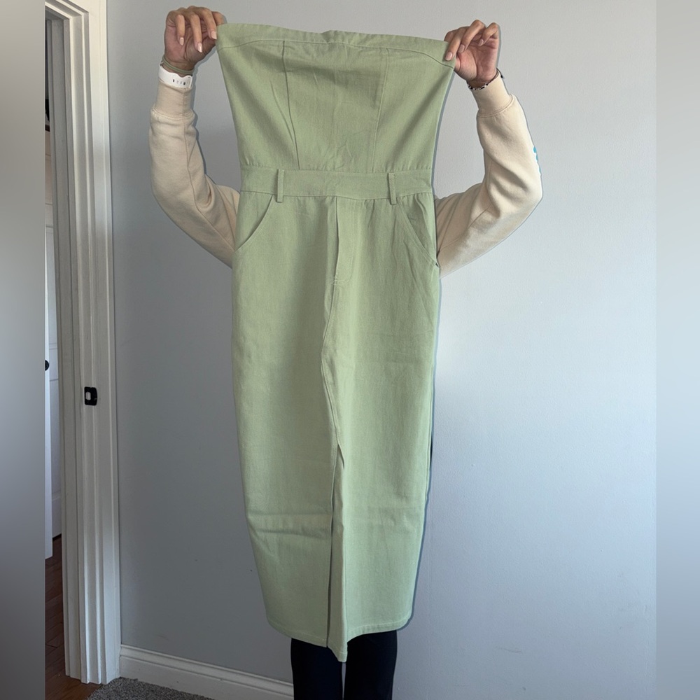Strapless Green Dress